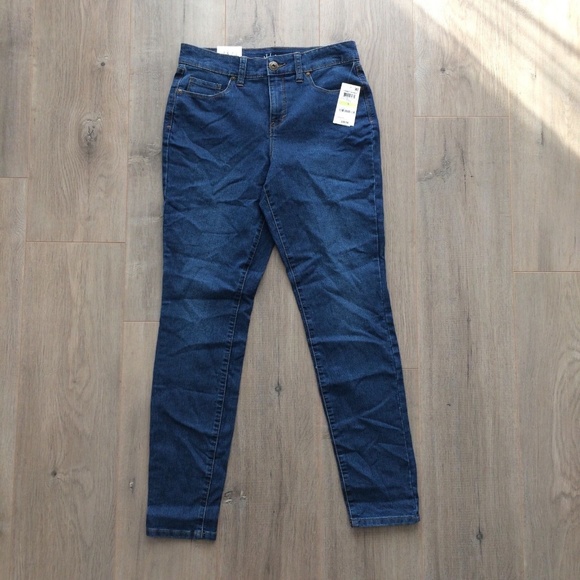 Style Co Tummy Control Skinny Leg Blue Denim Jeans - Picture 4 of 7